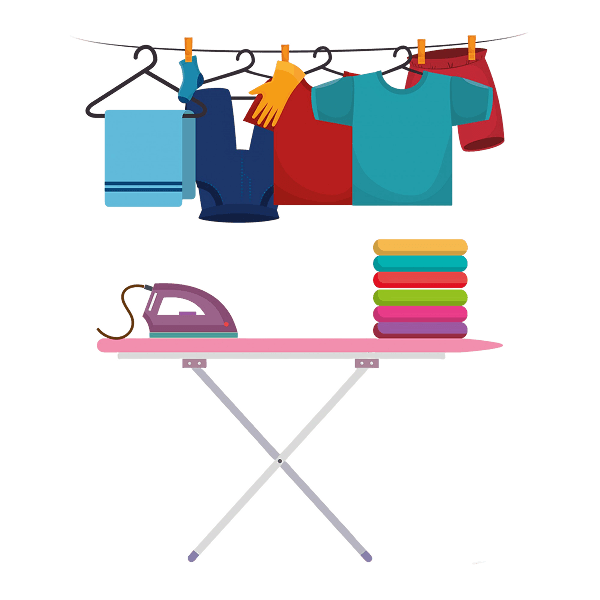 Laundry ironing illustration